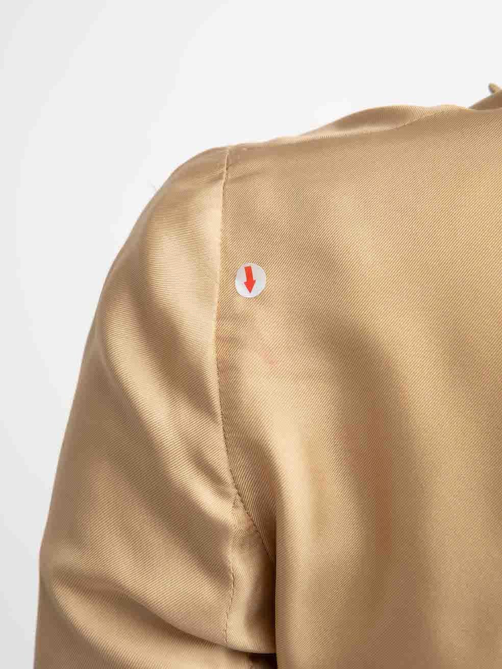 Prada Giacca Blazer monopetto in seta beige taglia M. in vendita 3