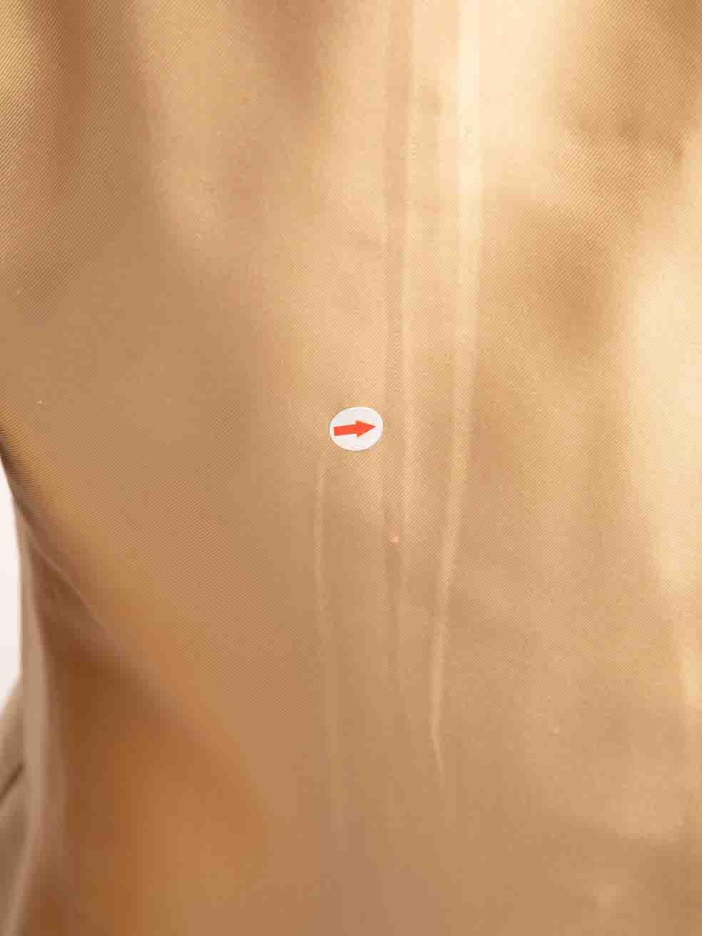 Prada Beigefarbener einreihiger Blazer aus Seide Größe M im Angebot 5