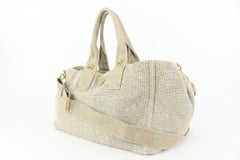 Prada Beige Stuoia  Woven Canapa Convertible Tote Bag Beige 910pr96