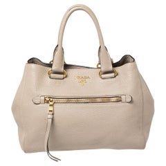 Prada Beige Vitello Daino Leather Tote