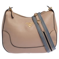 Prada Beige Vitello Phenix Leder Umhängetasche