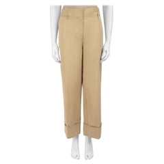 Prada Beige Wide Leg Folded Cuff Chinos Size L