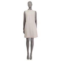 PRADA beige wool BACK BELTED Sleeveless Dress 46 XL