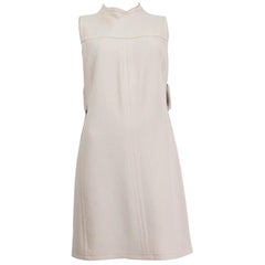 PRADA abito senza maniche con cintura posteriore in lana beige 46 XL