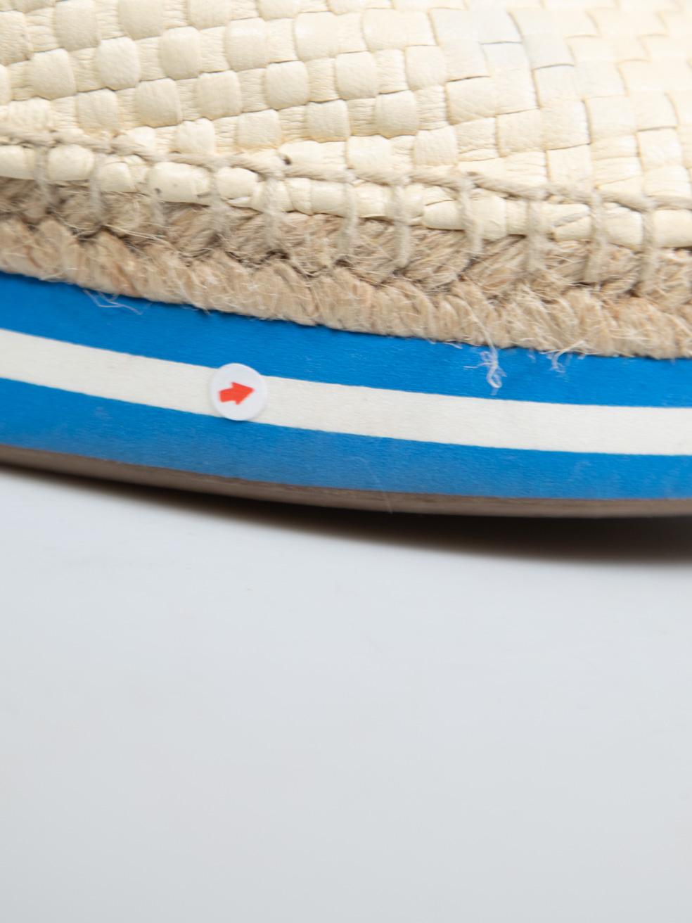 Prada Beige Woven Leather Espadrilles Size IT 38 For Sale 3