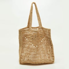Prada Beige Woven Raffia Beach Tote