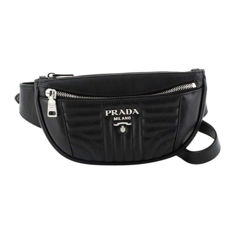 Prada Gürteltasche Diagramme Gestepptes Leder Klein