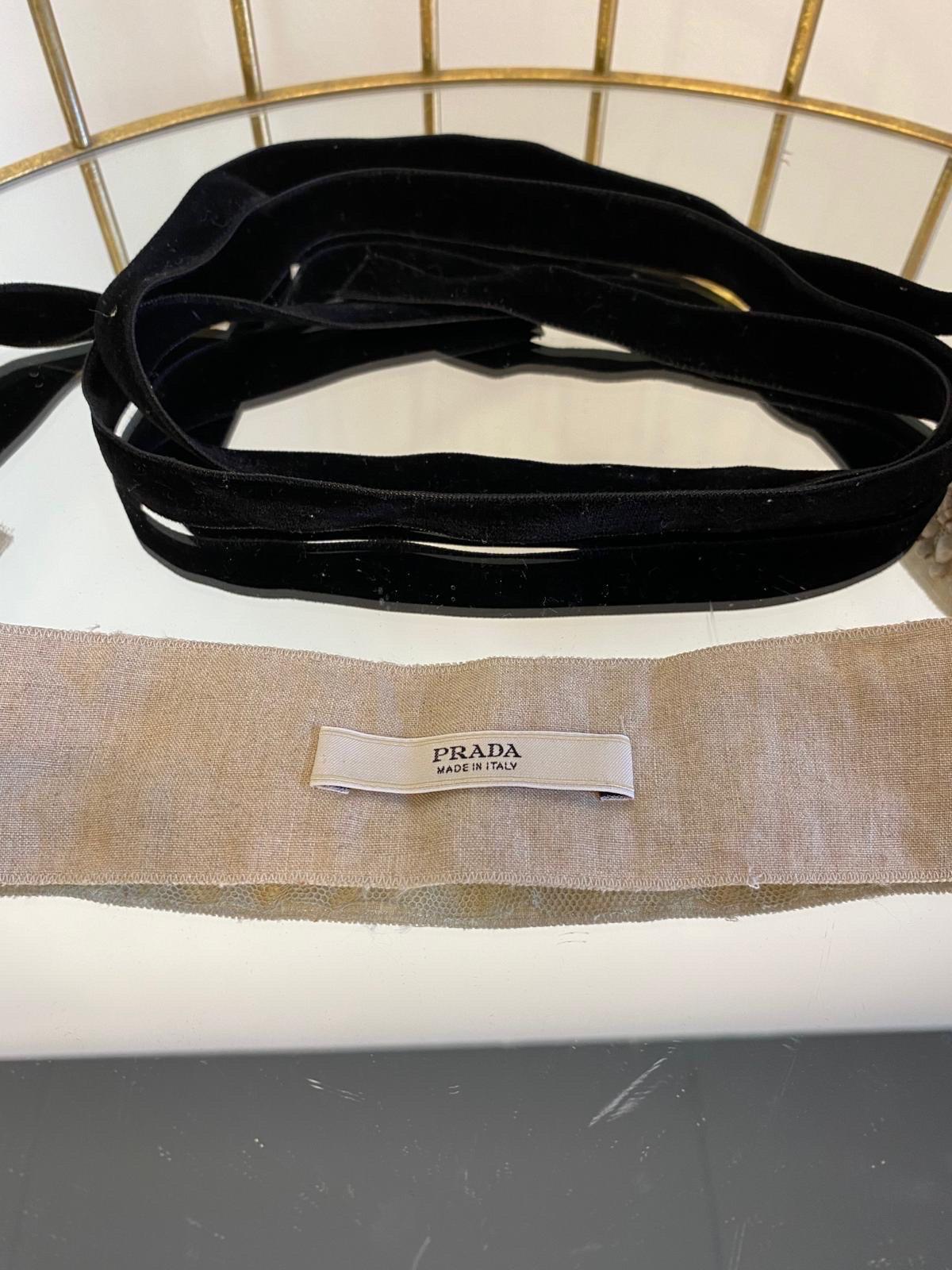 Beige Prada belt in beige fabric For Sale