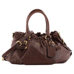 Prada Belted Convertible Satchel Soft Calf Medium