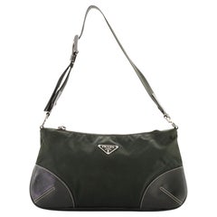 Prada Belted Shoulder Bag Tessuto with Leather Small