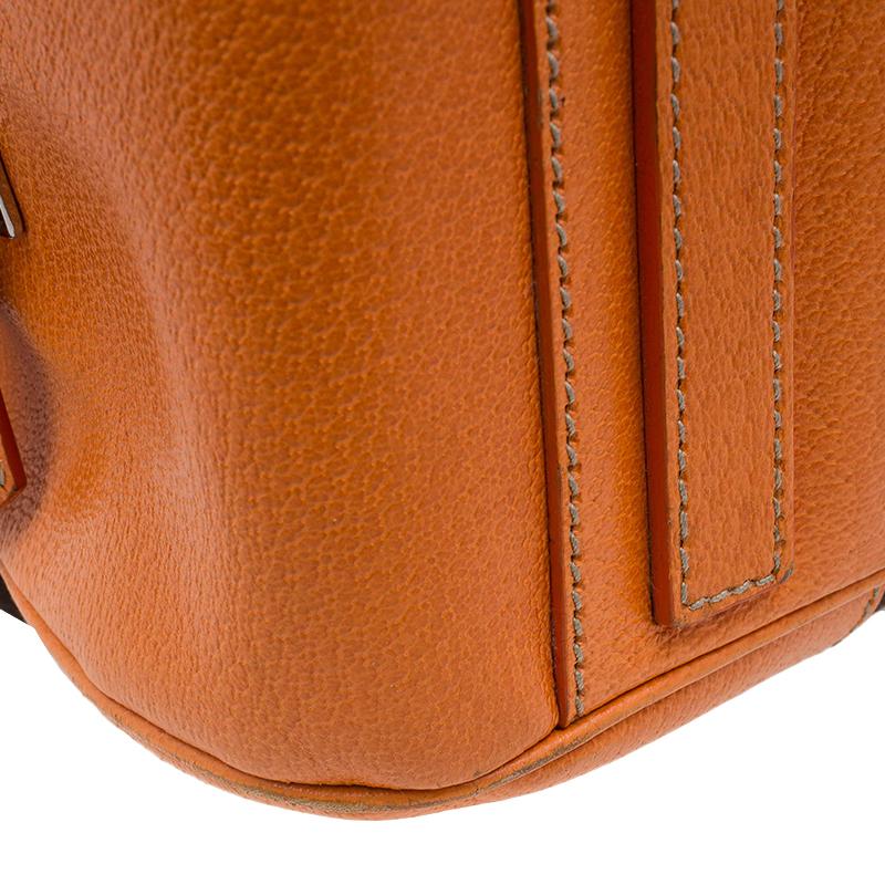 Prada Bi Color Leather and Canvas Bowling Bag 7