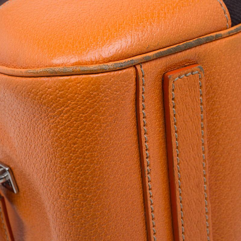 Prada Bi Color Leather and Canvas Bowling Bag 9