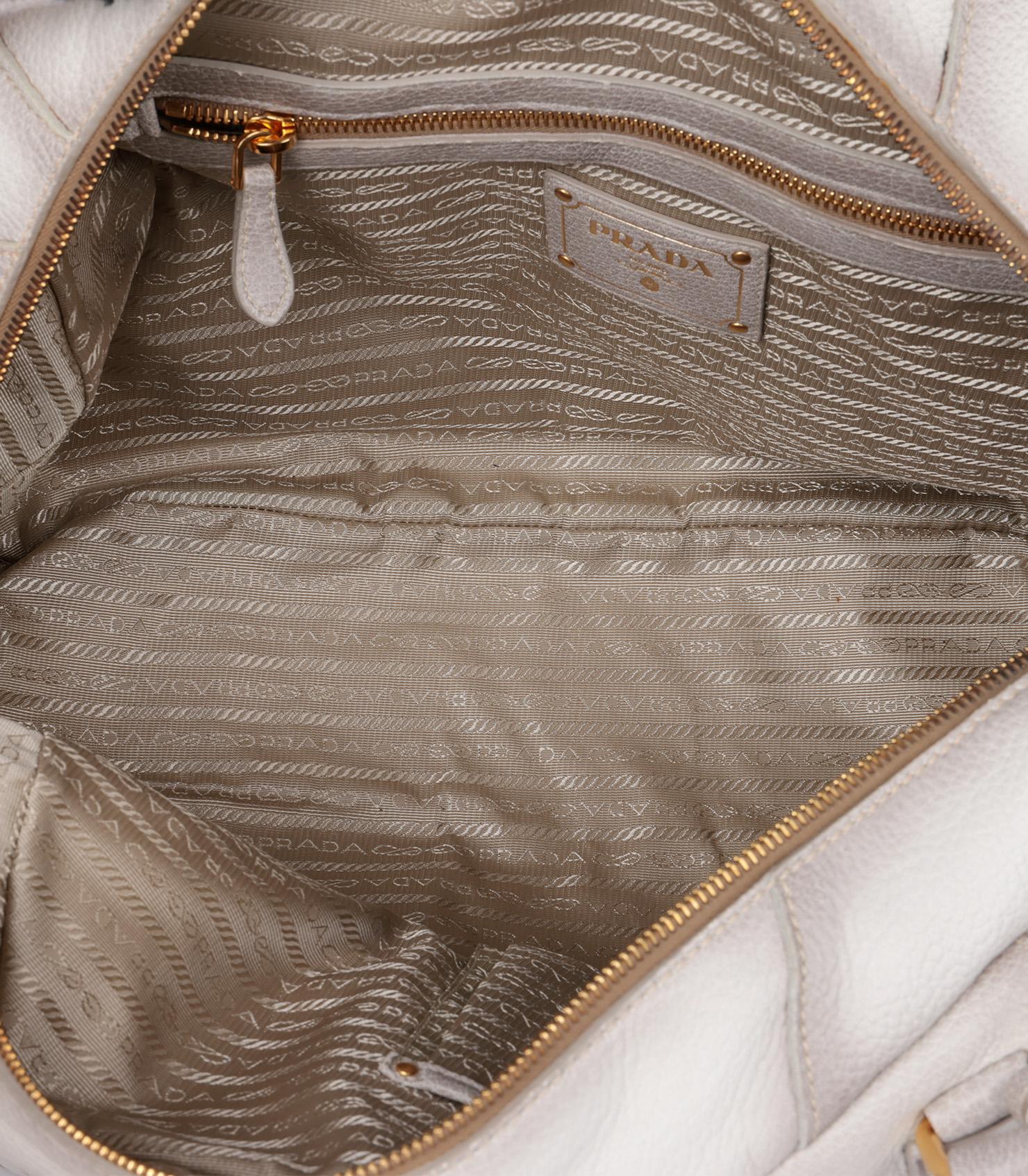Bolso bowling Prada Bianco Blanco Ombre Piel de Ciervo, Cocodrilo y Lagarto Cervo 4