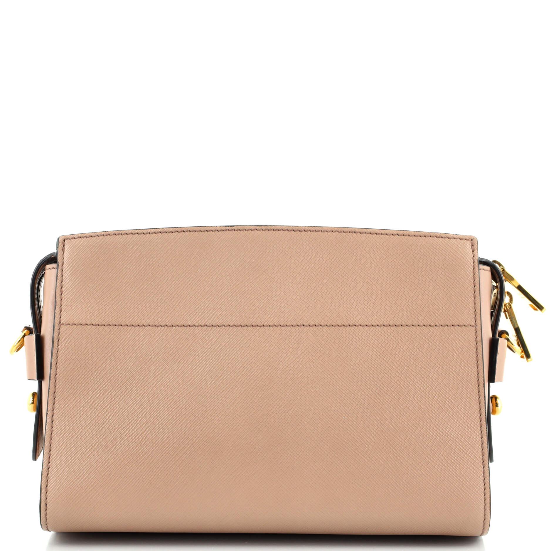 Prada Bibliotheque Crossbody aus Saffiano-Leder (Braun)
