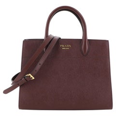 Prada Bibliotheque Handbag Saffiano Leather with City Calfskin Medium