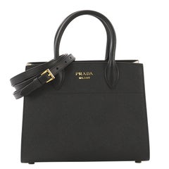 Prada Bibliotheque Handbag Saffiano Leather with City Calfskin Small