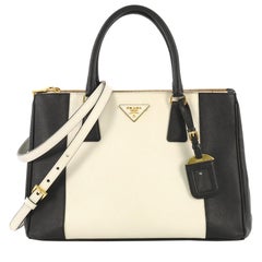 Prada Bicolor Double Zip Lux Tote Saffiano Leather Medium