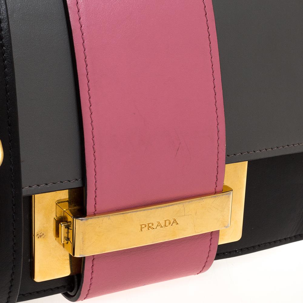 Prada Bicolor Leather Ribbon Flap Crossbody Bag 1