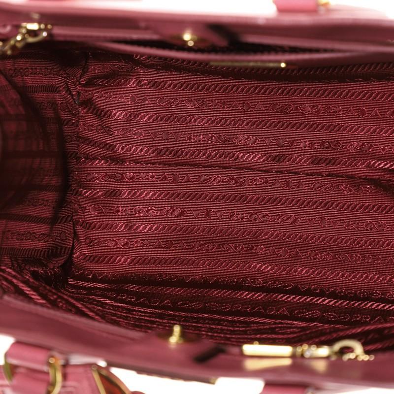 Pink Prada  Bicolor Lux Convertible Open Tote Saffiano Leather Small