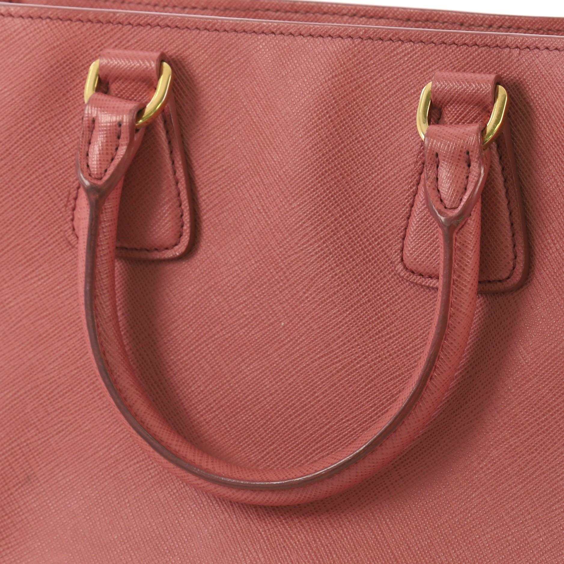 Prada Bicolor Lux Convertible Open Tote Saffiano Leather Small 5