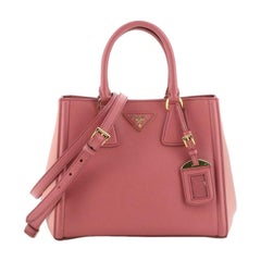 Prada  Bicolor Lux Convertible Open Tote Saffiano Leather Small