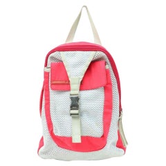 Used Prada Bicolor Sports 870310 Red Nylon Backpack