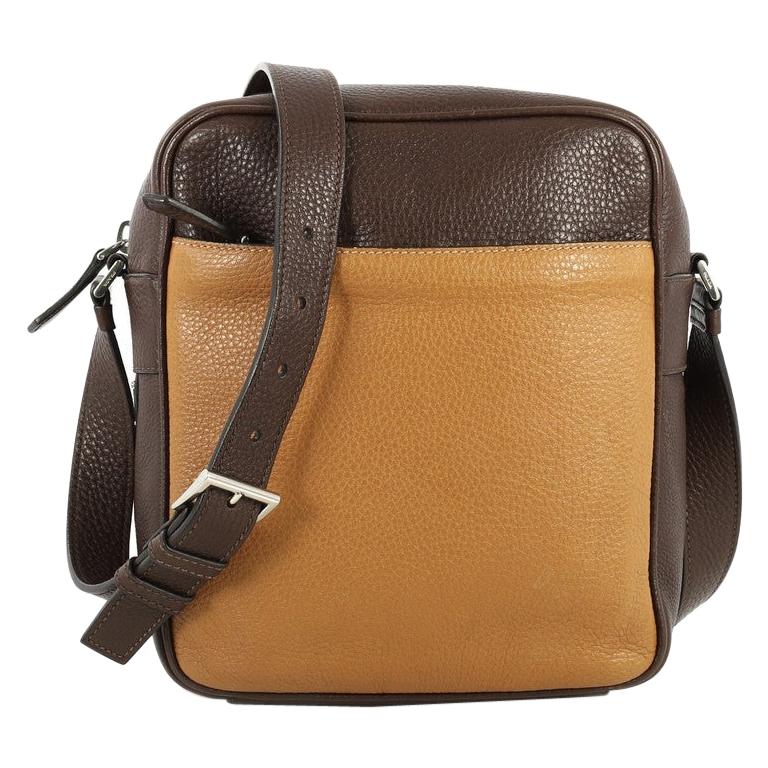 Prada Bicolor Zip Crossbody Bag Vitello Daino Small