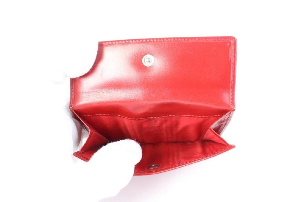 Women's Prada Bifold Wallet 03pz0710 Red Leather Clutch For Sale