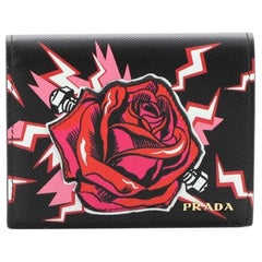 Prada Bifold Wallet Printed Leather Compact
