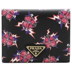 Prada Bifold Wallet Printed Leather Compact
