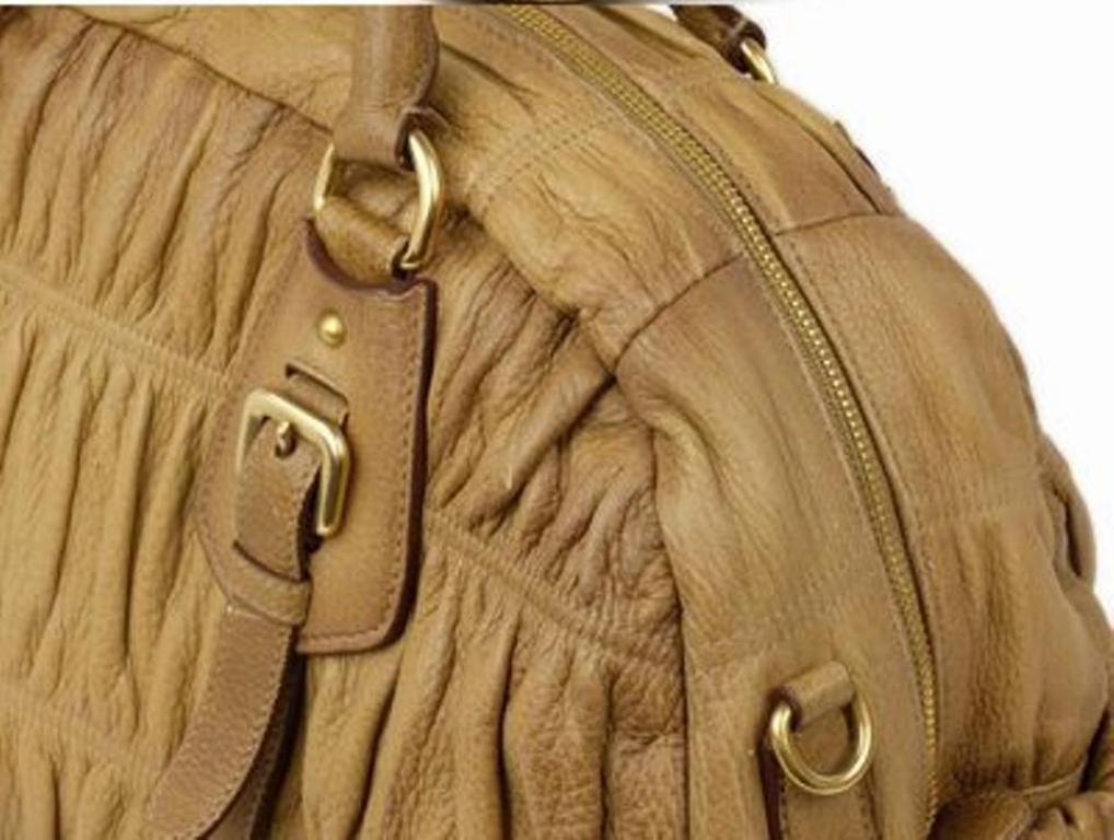 Prada Bl0394 2way Bowler 220087 Brown Leather Shoulder Bag For Sale 5