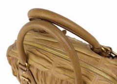 Prada Bl0394 2way Bowler 220087 Brown Leather Shoulder Bag