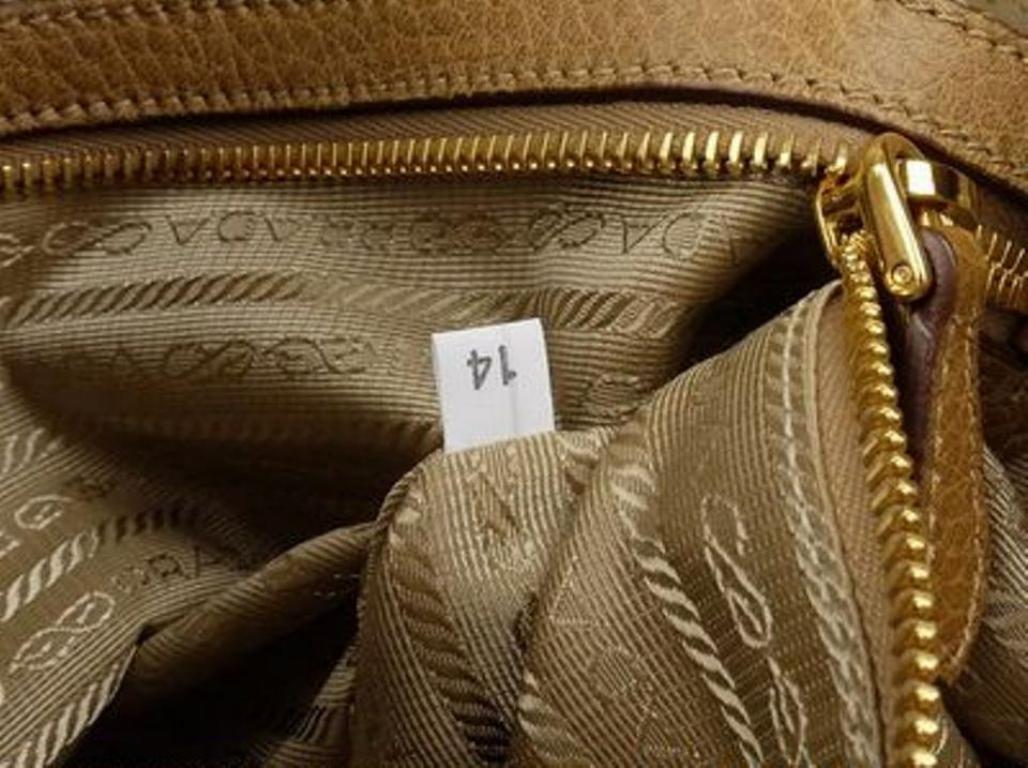 Prada Bl0394 2way Bowler 220087 Brown Leather Shoulder Bag For Sale 2