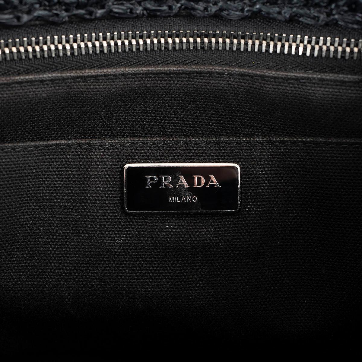 PRADA negro 2017 RAFFIA POIS PEQUEÑO CANAPA Bolso Tote en venta 3