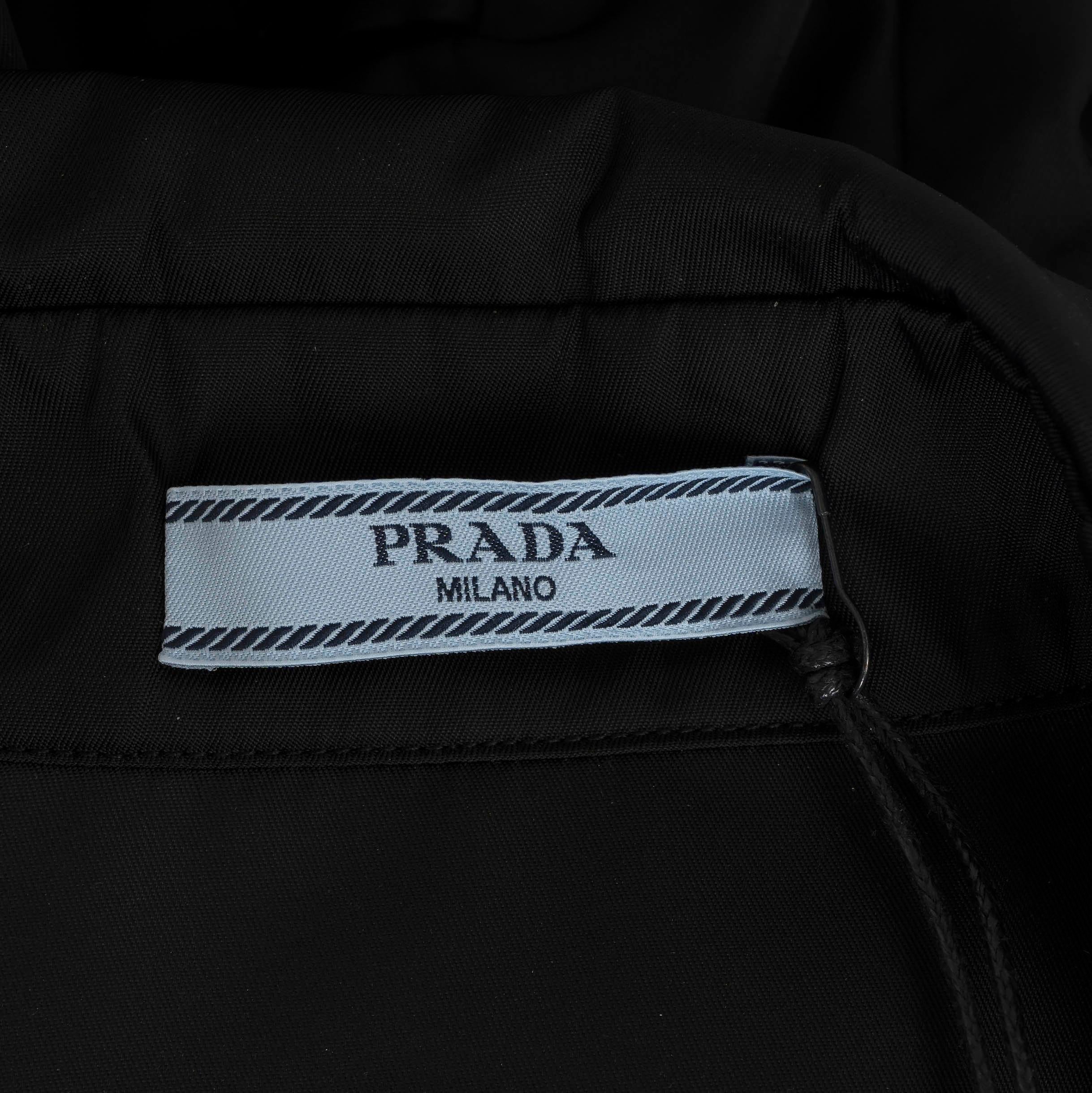 PRADA black 2020 RE-NYLON BELTED SHORT SLEEVE Jumpsuit 38 XS For Sale 1