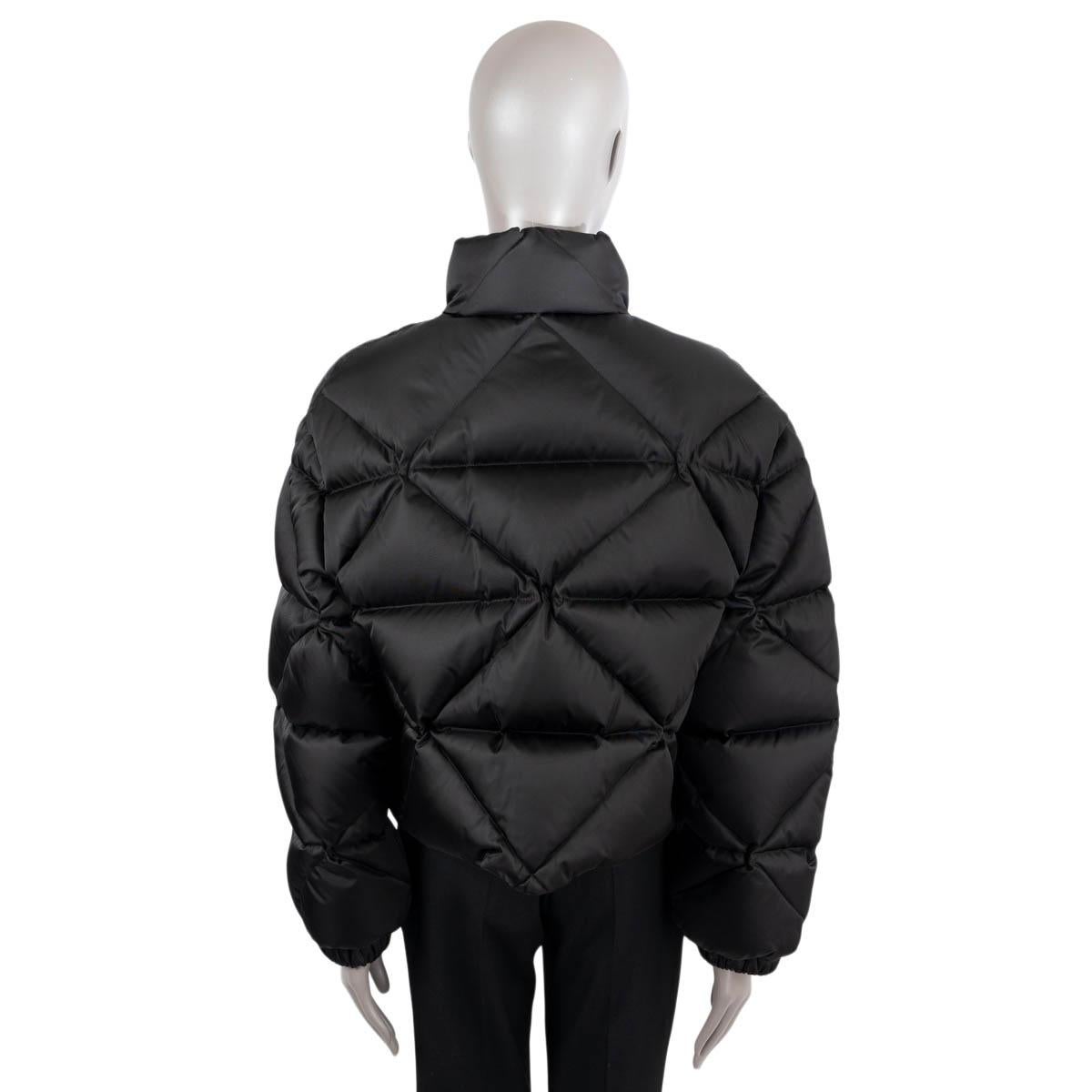 PRADA black 2022 RE-NYLON GABERDINE CROPPED DOWN Jacket 44 L 1