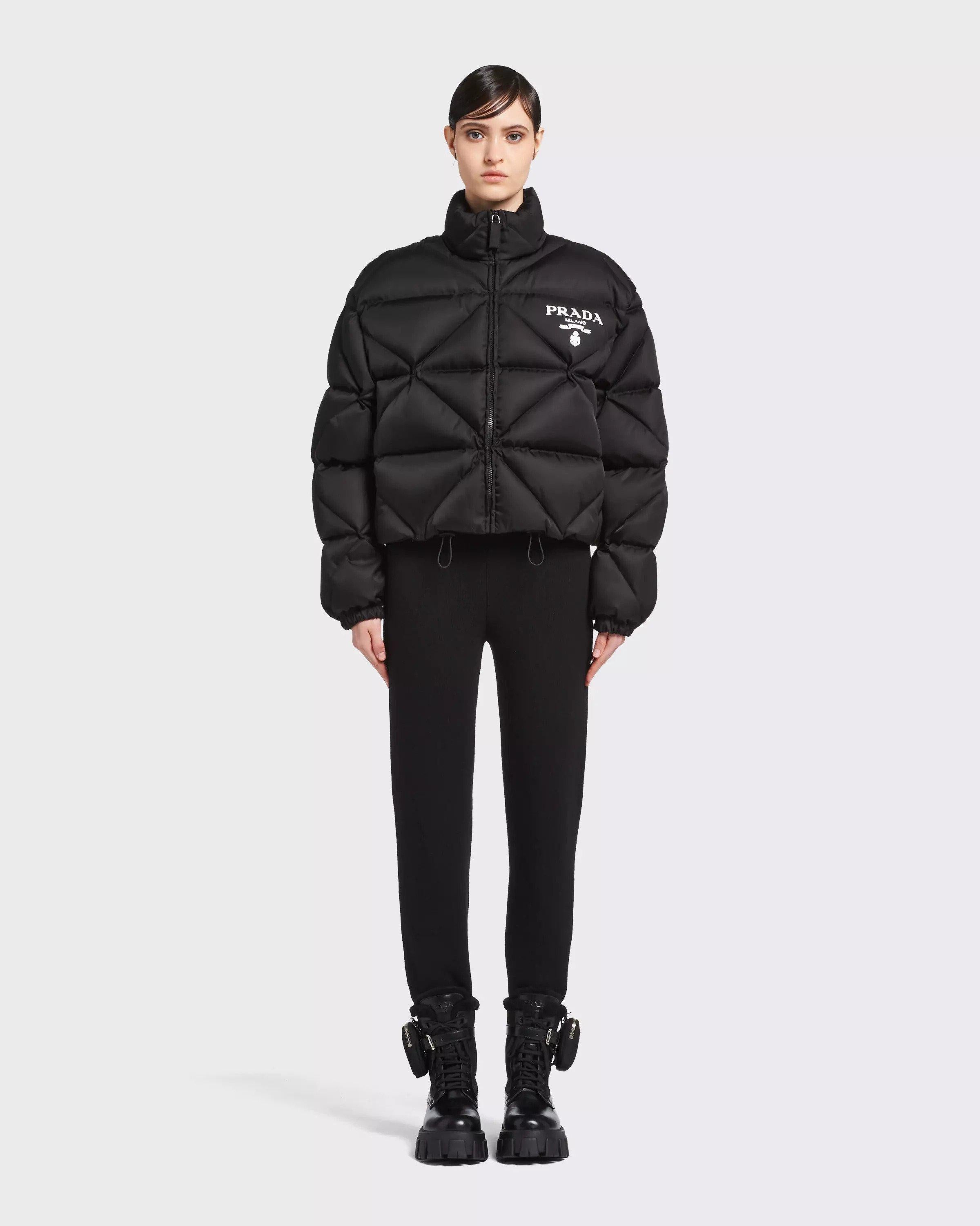 PRADA black 2022 RE-NYLON GABERDINE CROPPED DOWN Jacket 44 L 5