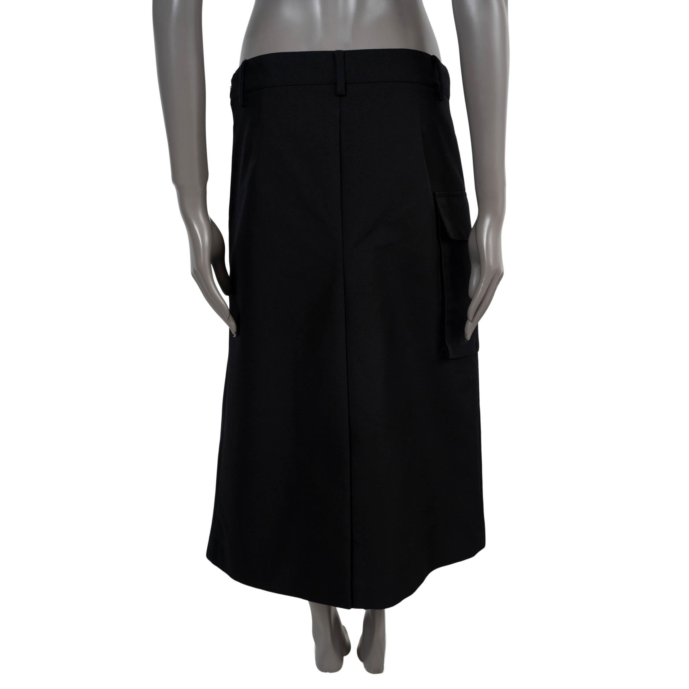 Black PRADA black 2022 RE-NYLON MIDI Skirt 42 M