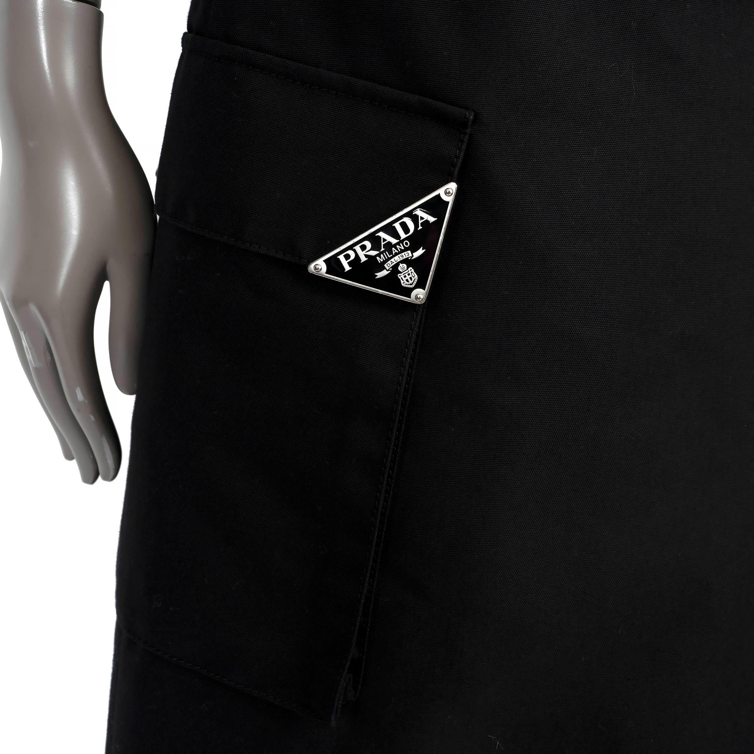 PRADA black 2022 RE-NYLON MIDI Skirt 42 M In Excellent Condition In Zürich, CH