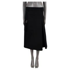 PRADA black 2022 RE-NYLON MIDI Skirt 42 M