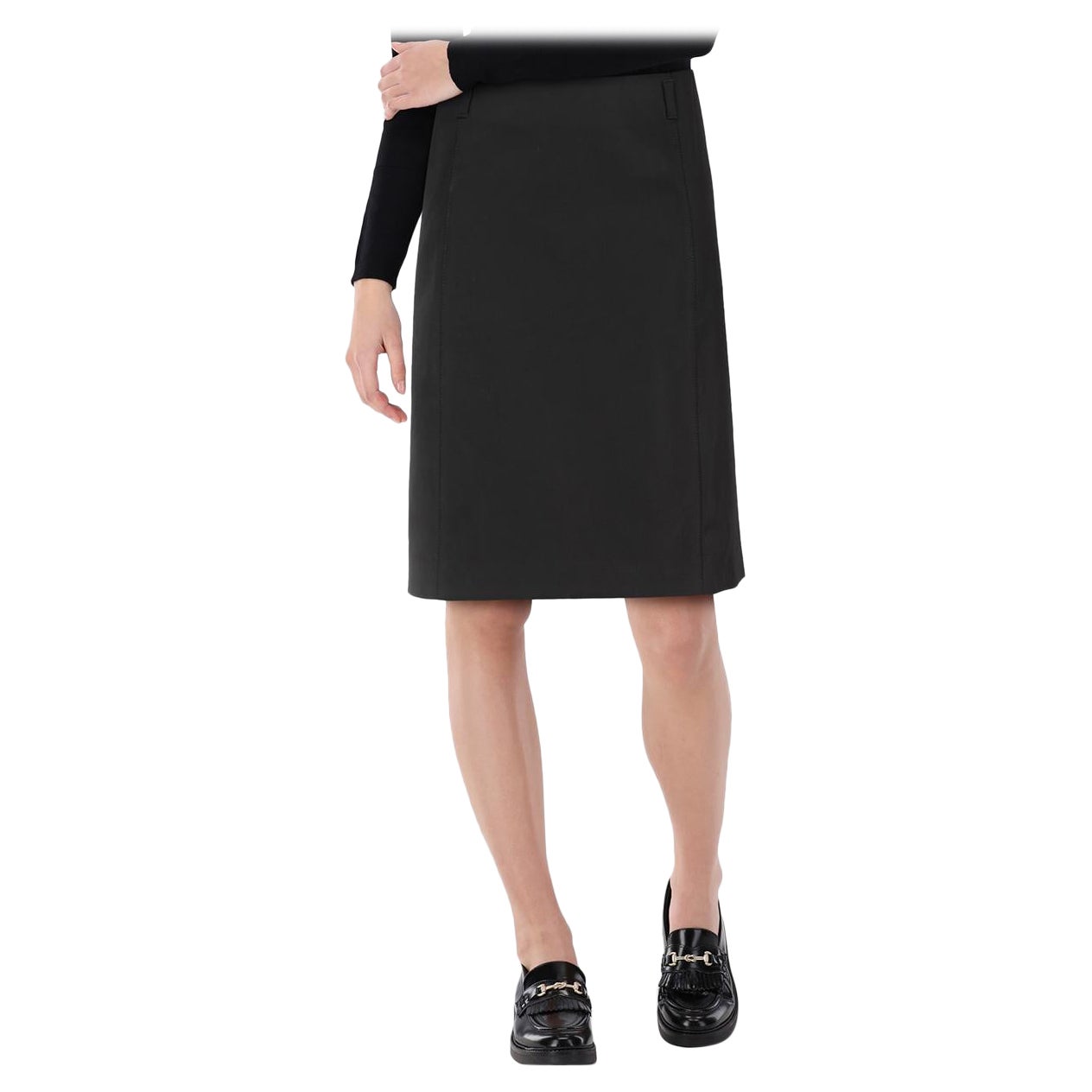 Prada Black A-Line Zipped Skirt Size S