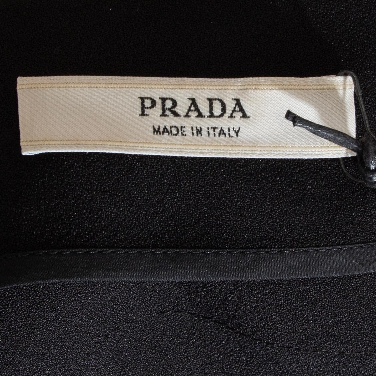 PRADA black acetate COLLARLESS PANELLED CROPPED Jacket 40 S For Sale 1
