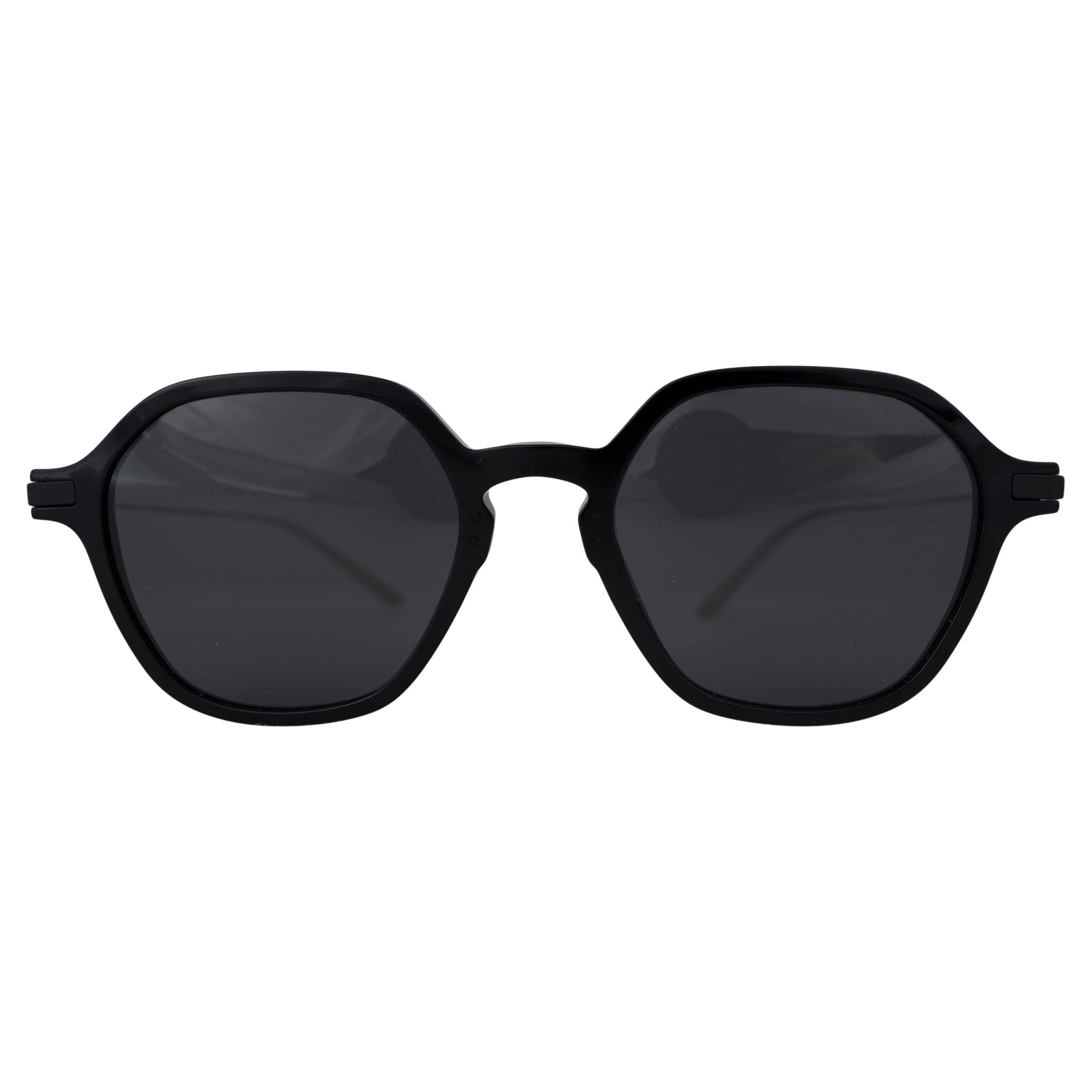 PRADA black acetate GEOMETRIC Sunglasses SPR12Y For Sale