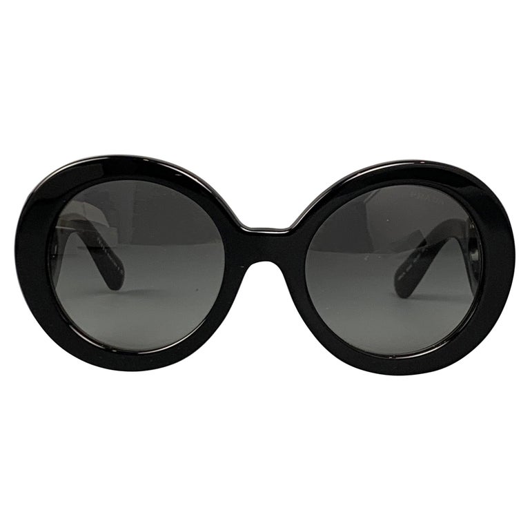 PRADA Black Acetate Minimal Baroque Sunglasses at 1stDibs