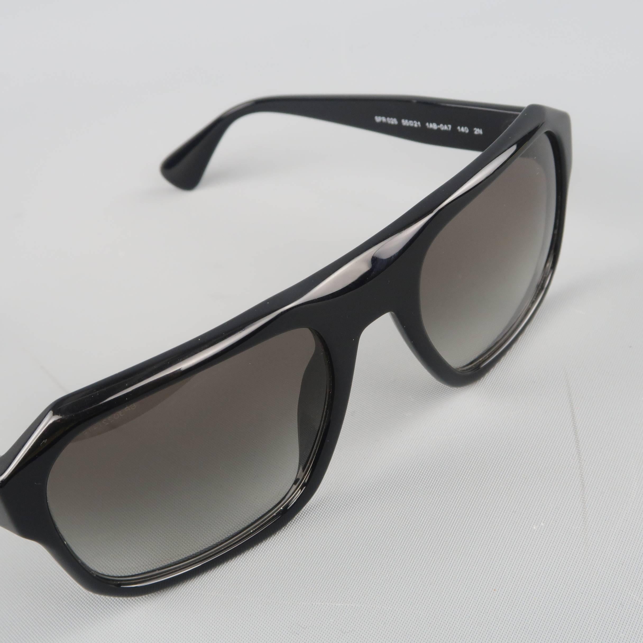 PRADA Sunglasses - Black Acetate SPR 02S Flat Top SPRING at 1stDibs