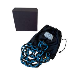 Prada Black and Blue Resin Chain Necklace