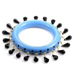 Prada Black and Blue Resin Costume Jewelry Set