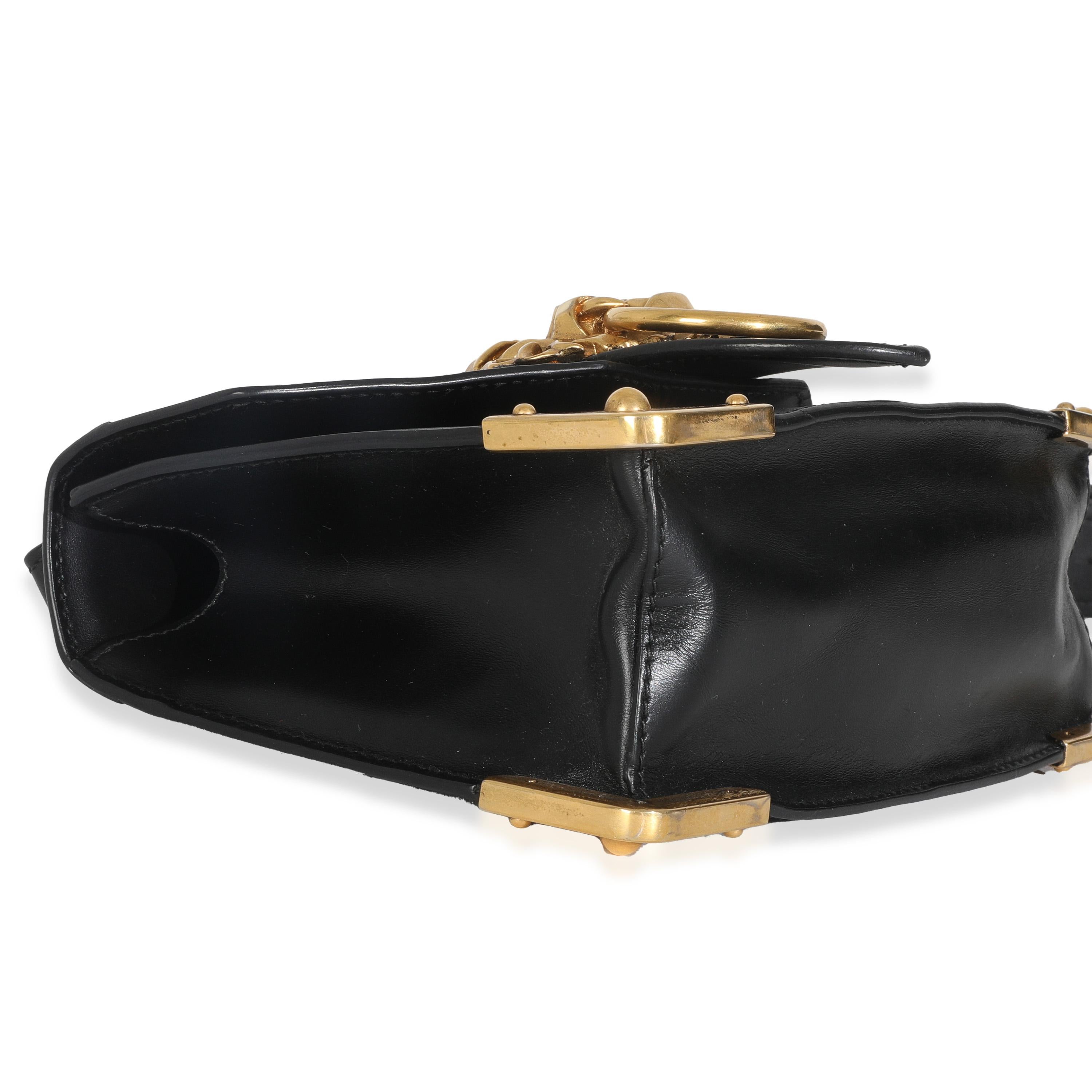 Borsa a tracolla Prada Antic Soft Saffiano Testa di leone nera Cahier in vendita 2