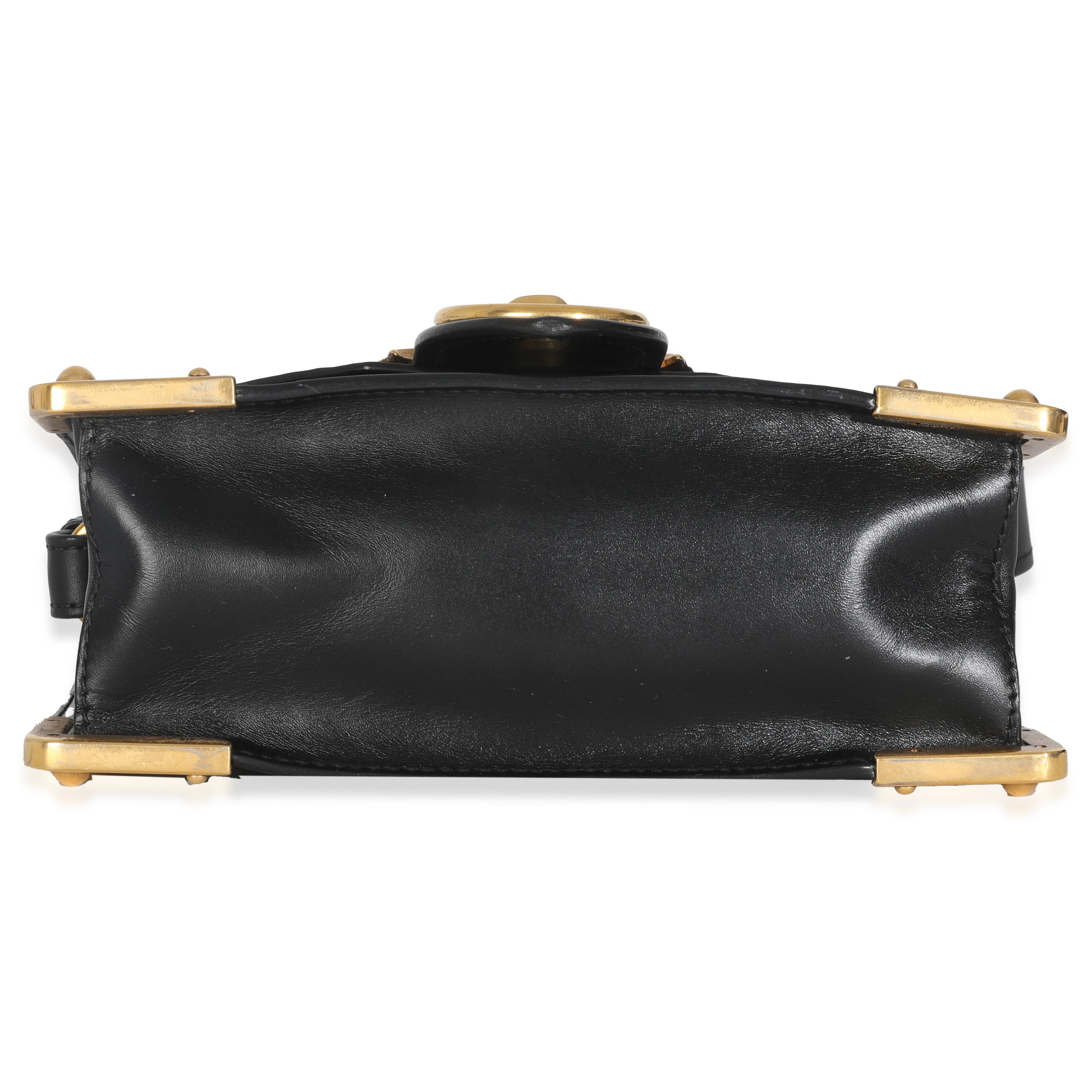 Borsa a tracolla Prada Antic Soft Saffiano Testa di leone nera Cahier in vendita 3