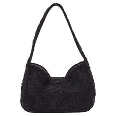 Prada Black Astrakhan Fur Shoulder Bag